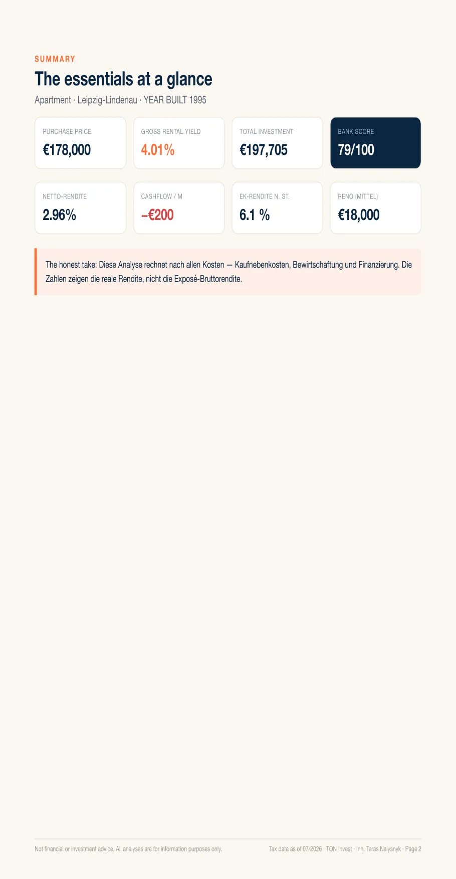 Sample report — 2